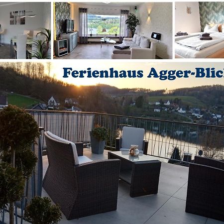 Seeblick-Ferienwohnung Im "Ferienhaus Agger-Blick" Mit Traumhafter Sonnen-Terrasse, Sauna, E-Kamin & Kajak Gummersbach Extérieur photo