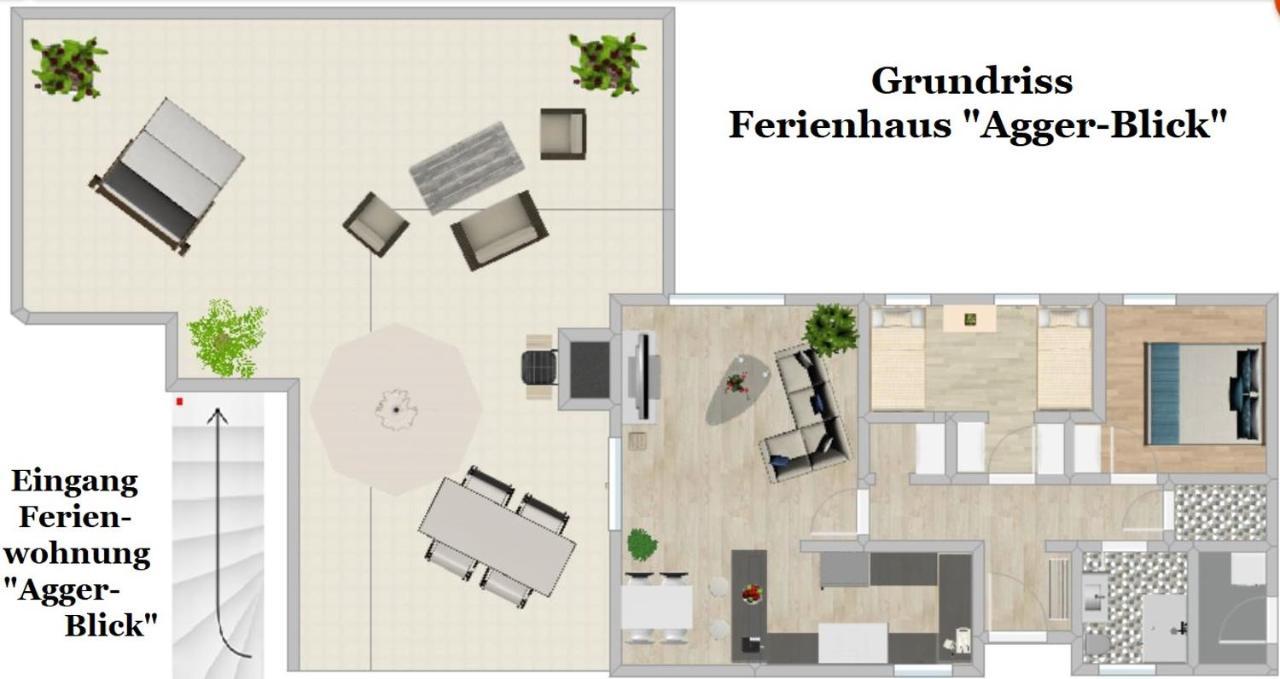 Seeblick-Ferienwohnung Im "Ferienhaus Agger-Blick" Mit Traumhafter Sonnen-Terrasse, Sauna, E-Kamin & Kajak Gummersbach Extérieur photo